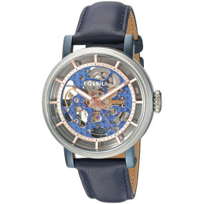 Watch strap Fossil ME3136 Leather Blue 18mm